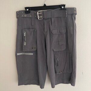 JOHNNY WAS Pete & Greta Grey (Ash) Cargo Shorts/Lots of Zippers: Size 8: NWT!!